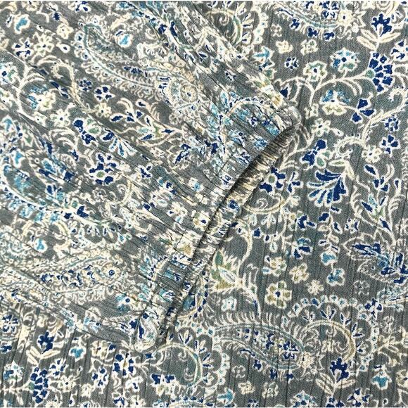 FRYE Floral Tassel Tie Gauze Blouse-Tunic Sz XL Country Cottage Cowgirl Boho Y2K - Picture 6 of 12